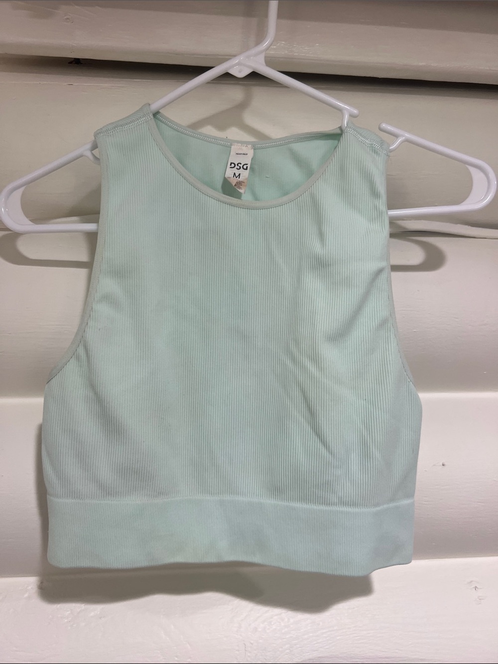 DSG Pale Mint Ribbed Cropped Muscle Tank